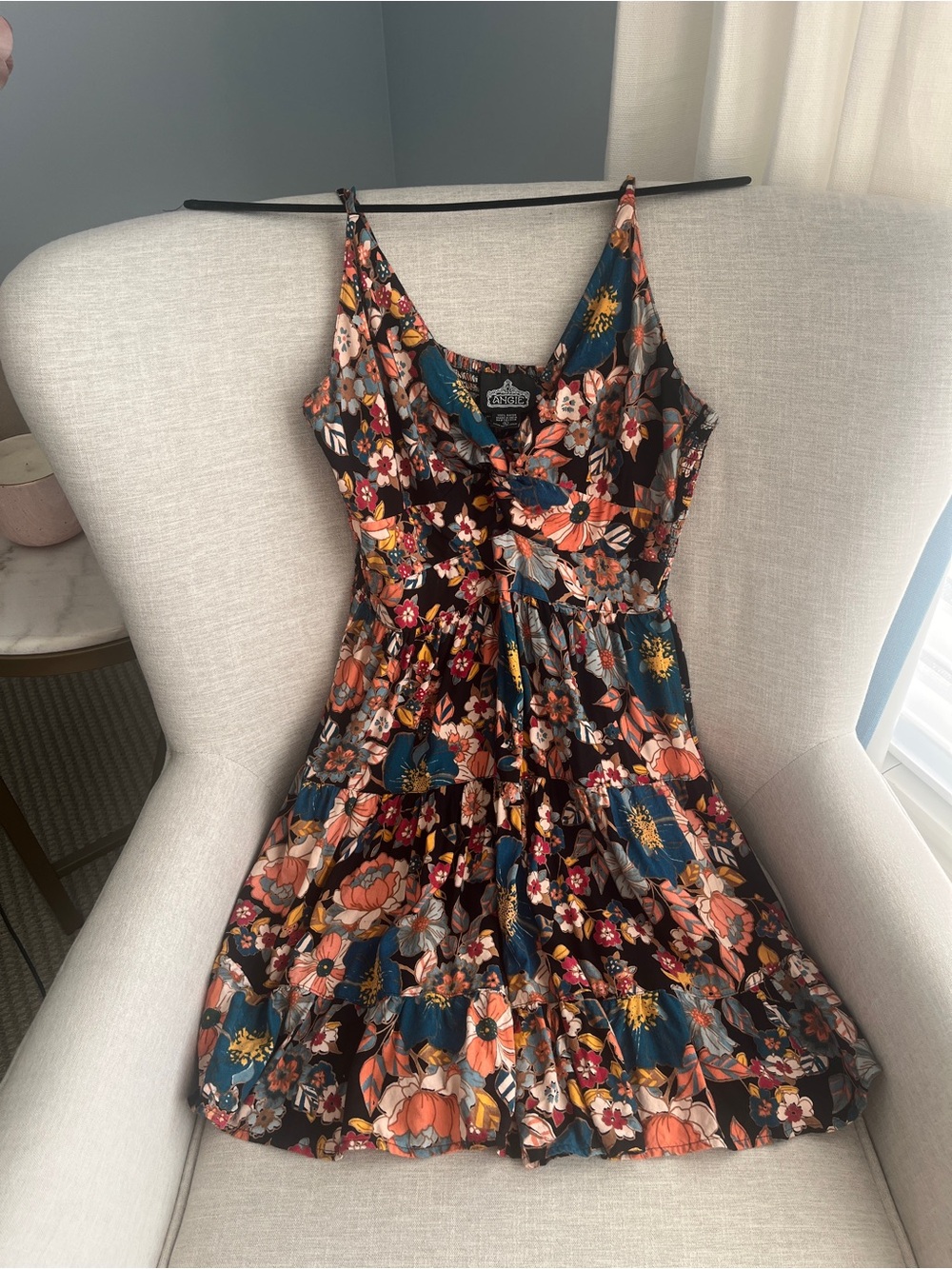 Angie FloralPrint Mini Dress Size Large